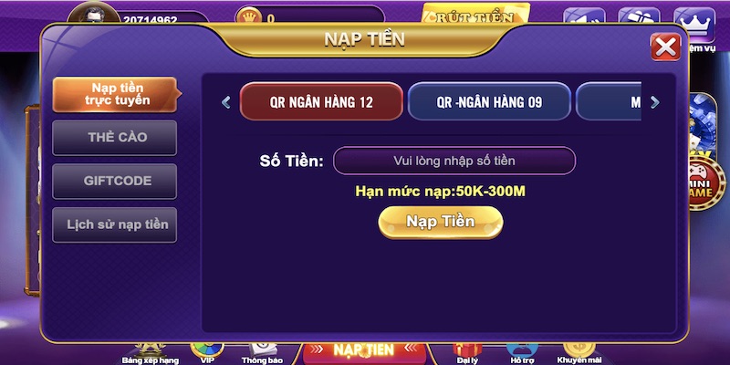 Nạp tiền 68 game bài trực tuyến